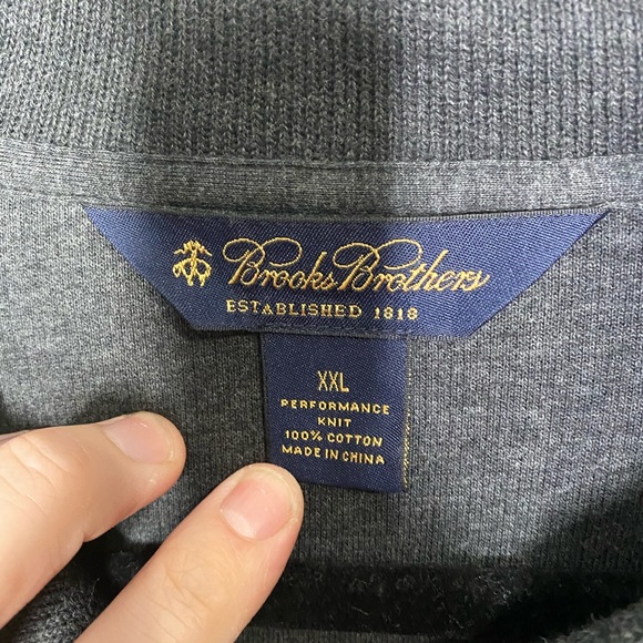 Brooks Brothers Gray Quarter Zip XXL Pullover Top - Picture 3 of 4